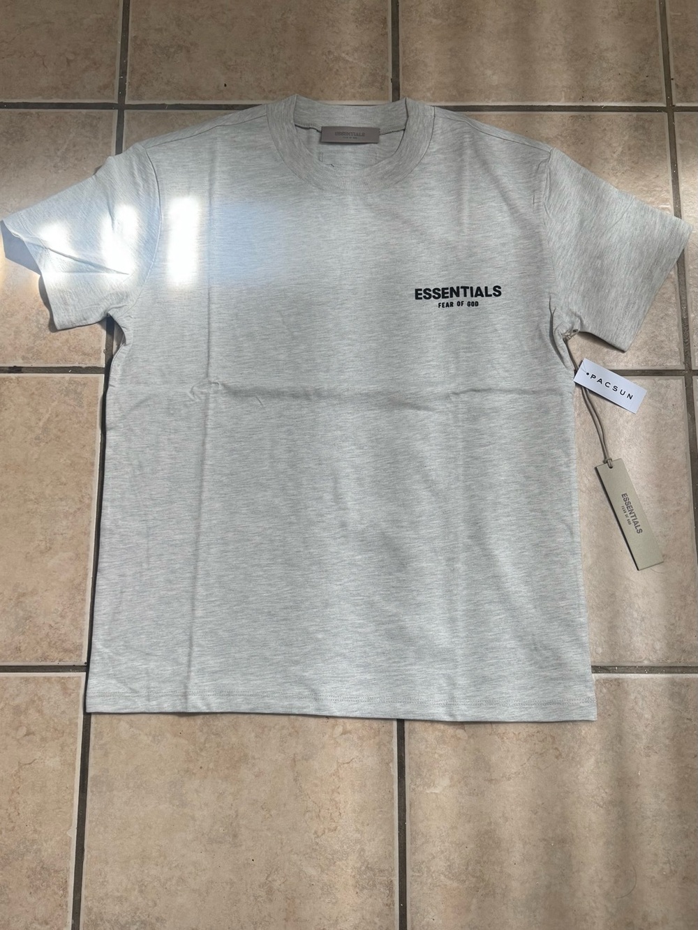 Essentials Men's Light Gray Crewneck Logo Tee
